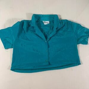 petite impressions vintage womens blouse blue